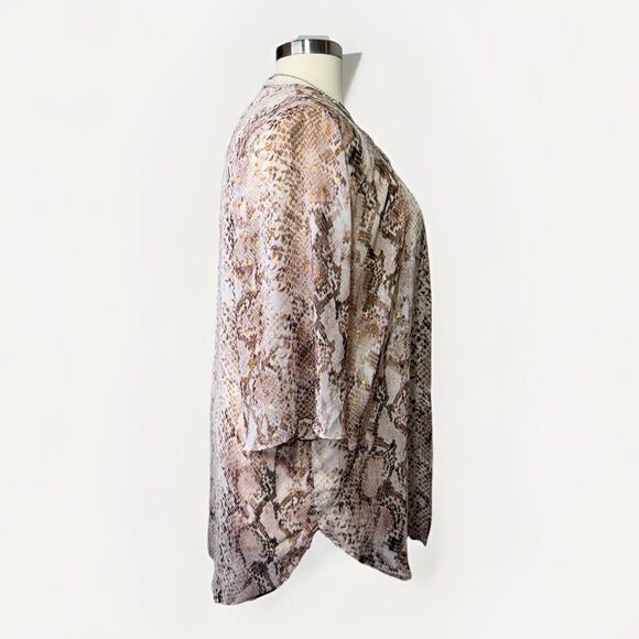 Maurices Kimono Open Cardigan Rose Gold Snake Print Women’s Size L/XL - Picture 4 of 9